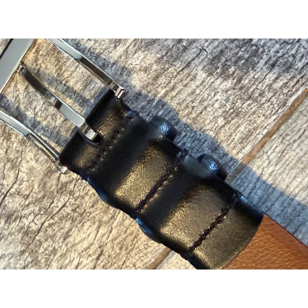 Genuine Italian Leather USA 1107-001 Dress Belt Mens 40 Black Handcrafted NWOT‎